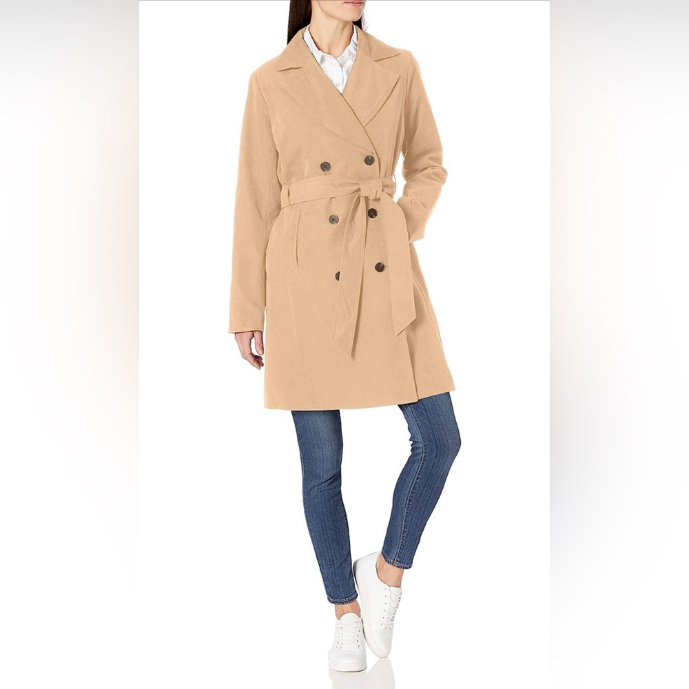 Amazon Essentials NEW Women's Relaxed-Fit Water-Resistant Trench Coat- Medium